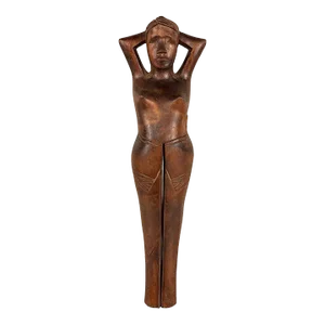 Vintage Large Traditional Mahogany Nude Women Figural Nut Cracker
