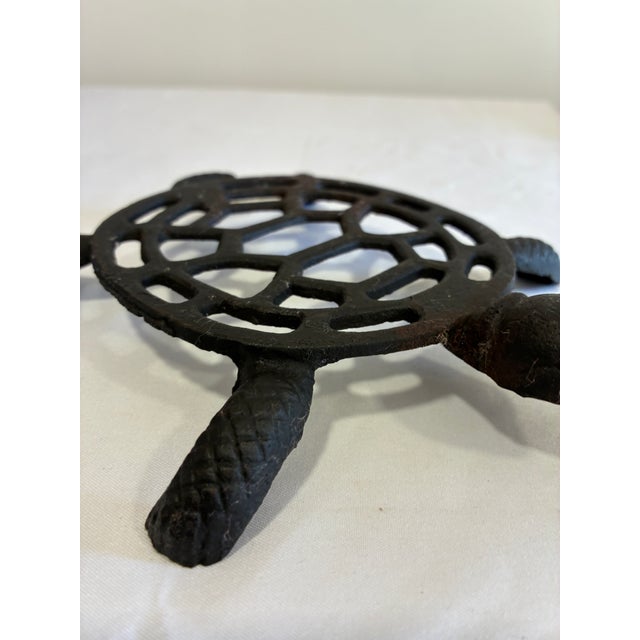 Mid 20th Century Vintage Cast Iron Sea Turtle Trivet For Sale - Image 5 of 8