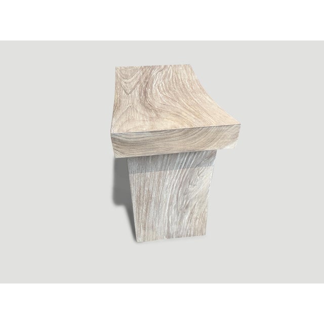 Andrianna Shamaris Teak Wood Minimalist Bench For Sale In New York - Image 6 of 6