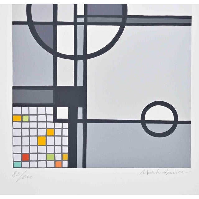 Abstract Composition is a colored screen print on paper, realized by the Italian artist and pioneer of Abstract art Mario...