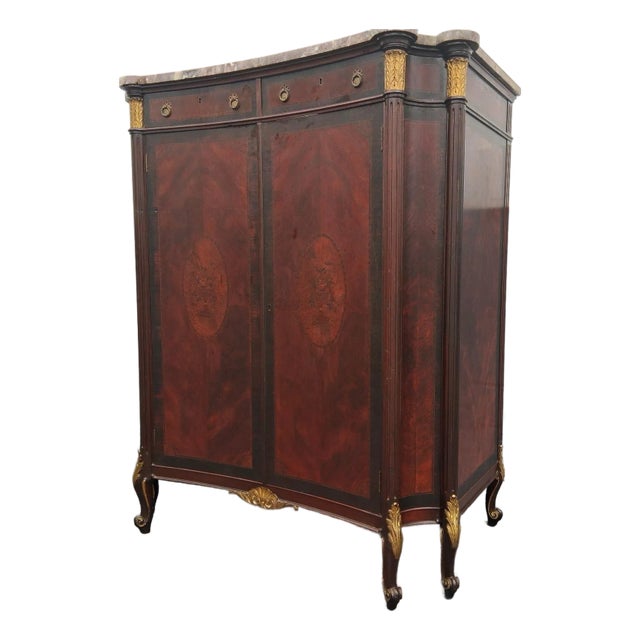 19thc French Louis XV Transition Style Exotic Burlwood Tallboy/ Dresser For Sale