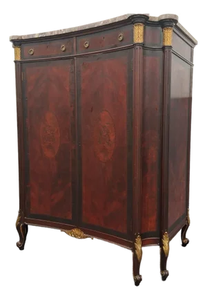 19thc French Louis XV Transition Style Exotic Burlwood Tallboy/ Dresser