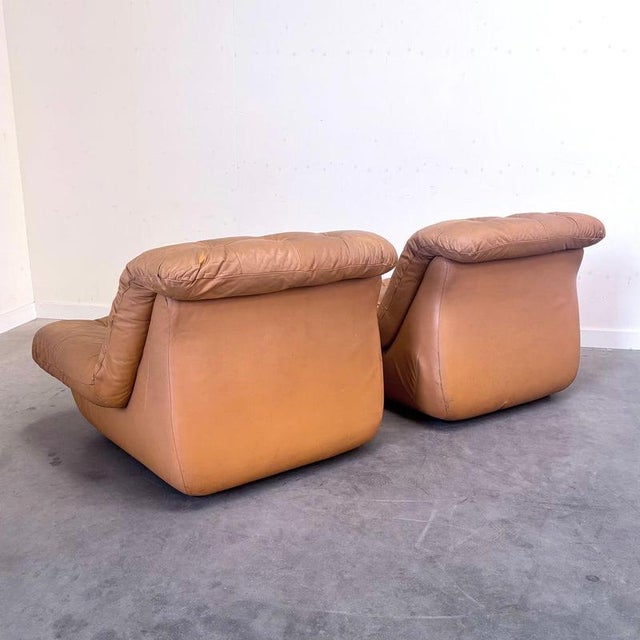 Vintage Lounge Chairs in Leather, 1970s, Set of 2 For Sale - Image 11 of 14