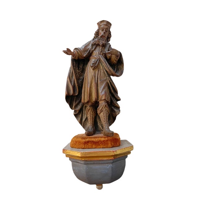 Carved Wood Figure of St. Joachim For Sale