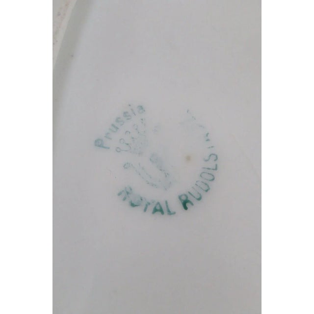 Early 20th Century Royal Rudolstadt Prussia Porcelain White Roses Small Serving Tray Dish For Sale - Image 5 of 13