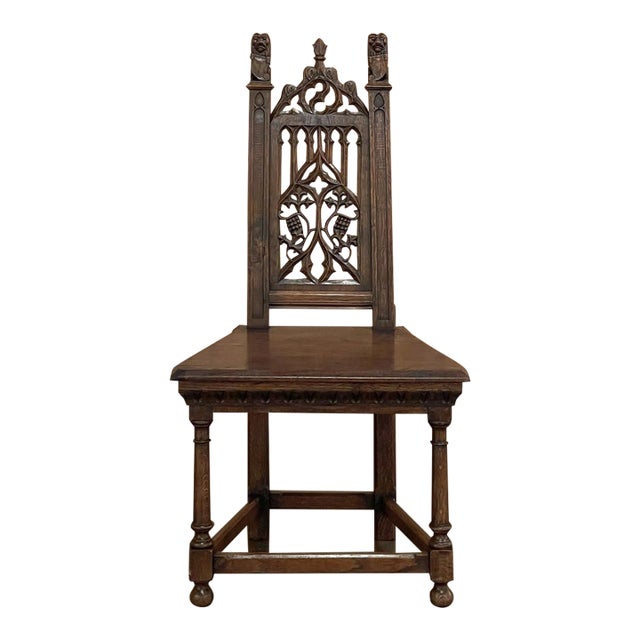 19th Century French Gothic Revival Chair For Sale