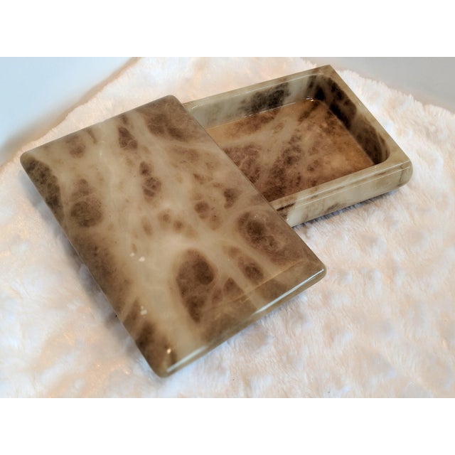 Hand Carved Italian Alabaster Keepsake Box | Chairish