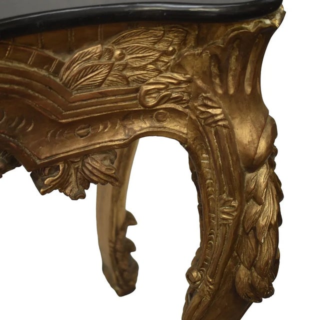 Gold 1960s French Style Marble Top Console Table For Sale - Image 8 of 8