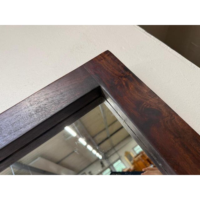 Glass Antique Wall Mirror in Beechwood, 1970s For Sale - Image 7 of 11