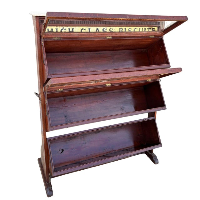 19th Century "High Class Biscuts" Mahogany Shop Display Cabinet by Parnall & Sons For Sale - Image 4 of 17