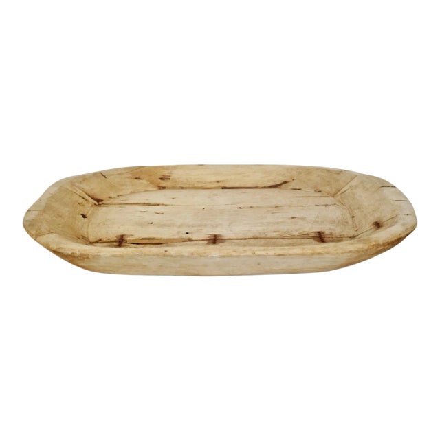 Vintage Rustic Sun Bleached Wood Tray For Sale