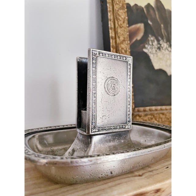 International Silver 1926 Silver Plated Match Holder From the Breakers Hotel in Palm Beach Fl For Sale - Image 4 of 6