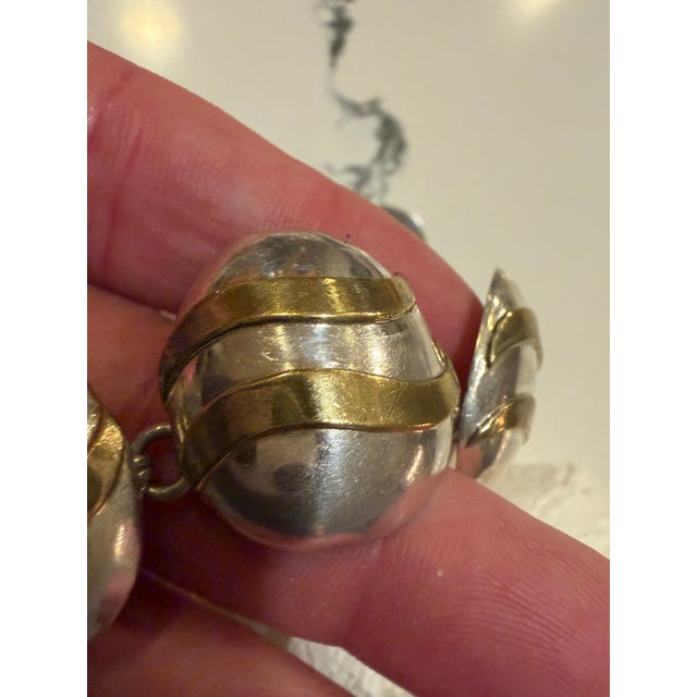 Olde Mexico 925 Modernist Sterling Necklace With Brass Accents For Sale - Image 14 of 15