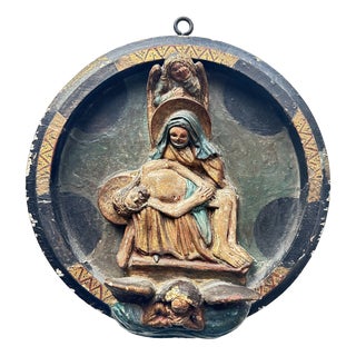 Gothic Relief, Anna Selbdritt, Southern Germany, Around 17th Century For Sale