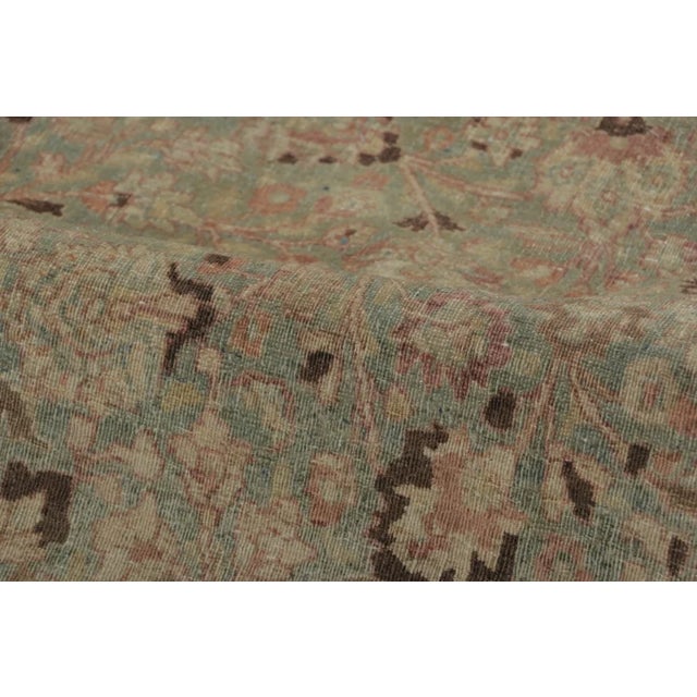 Oversized Antique Persian Mashad Rug in Gold With Floral Medallion - Rug & Kilim For Sale In New York - Image 6 of 7