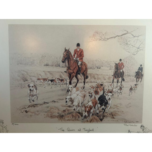Ros Goody 1981 Special Edition Signed Equestrian Fox Hunt Print "The Quorn at Twyford" - #33/500 For Sale - Image 4 of 10