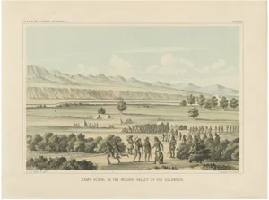 T. Sinclair, Camp Scene in the Mojave Valley of Rio Colorado, Lithograph, 1856