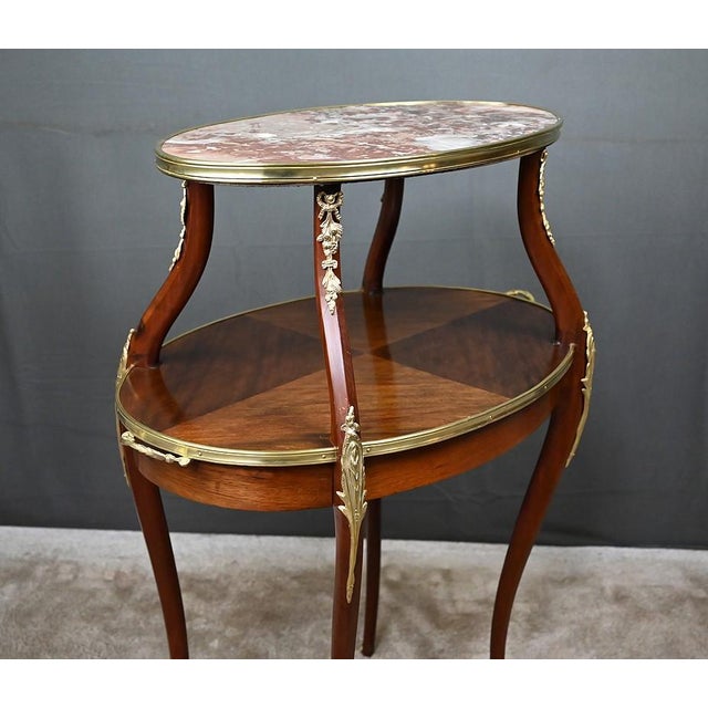 Louis XV Style Mahogany Veneer Tea Table, Early 20th Century For Sale - Image 11 of 18