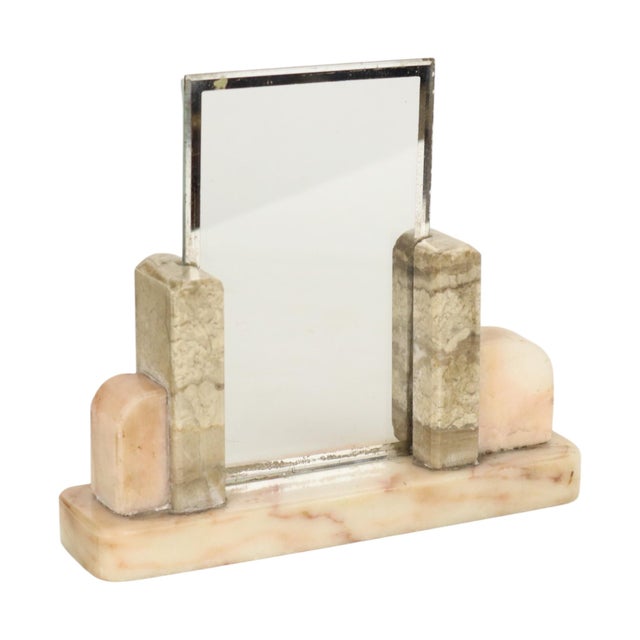 Small Art Deco Photo Frame in Marble, Glass and Mirrored Border, 1930s For Sale - Image 14 of 15
