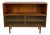 Vintage Danish Low Bookcase in Teak with Pleated Glass Doors, 1950s For Sale