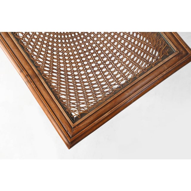 Sculpted Side Table in Wood, Glass and Rattan, France, 1950s For Sale - Image 11 of 15