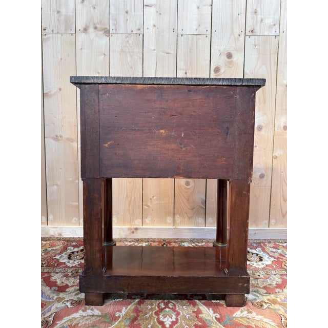 Brown Empire Side Table in Walnut and Black Marble For Sale - Image 8 of 9
