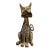 Vintage Jeanne Valentine–Attributed Cream, Gold and Blue Papier-Mâché Cat Sculpture For Sale