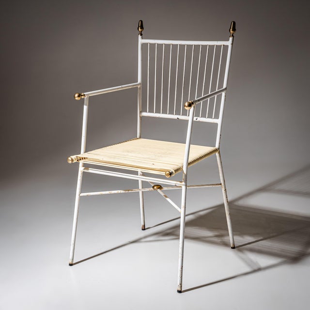 Mid-Century White Lacquered Armchair, Italy, 1890s For Sale - Image 9 of 9