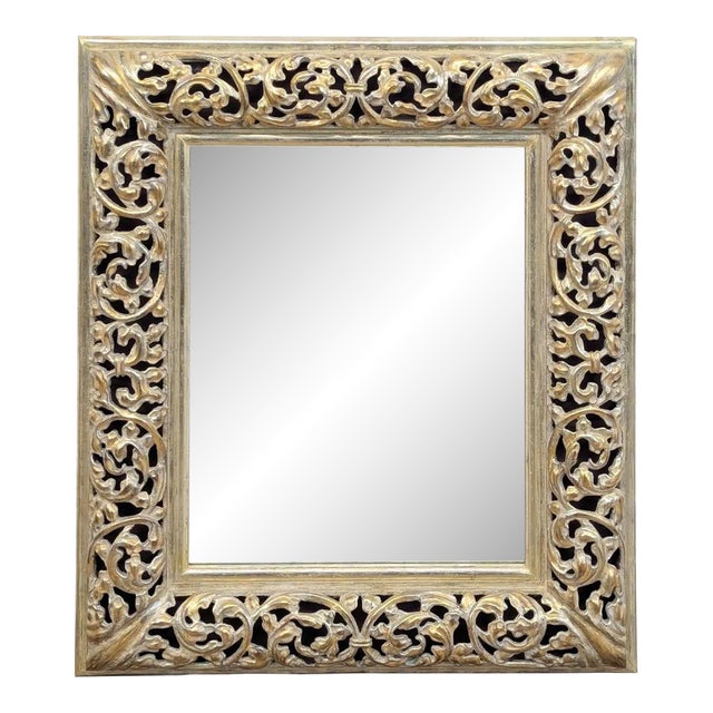 Panache for Michael Taylor White Gold Regency Giltwood Mirror For Sale