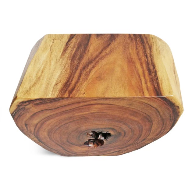 Contemporary Organic Monkey Pod Side Table For Sale - Image 3 of 9