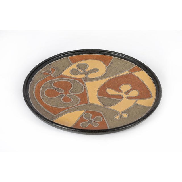 Mid-Century Modern Clyde Burt Ceramic Charger For Sale - Image 3 of 6