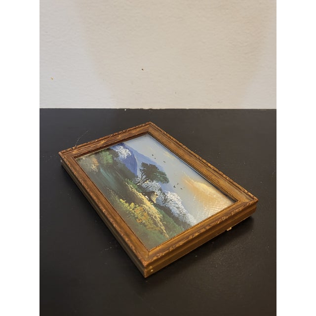 1980s Original Framed Miniature Landscape Oil Painting For Sale - Image 4 of 12