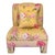 Late 20th Century Pair of Palm Beach Regency Yellow Floral Slipper Chairs With Throw Pillows For Sale - Image 5 of 18