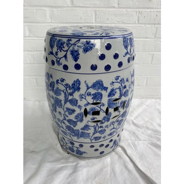 Vintage Chinese Blue and White Garden Seat Chairish