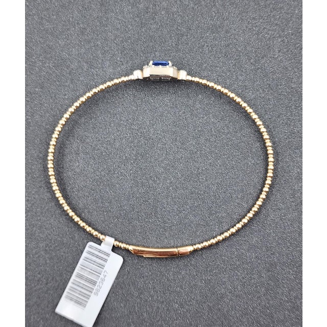 Metal 0.64 Ct Natural Sapphire & Diamond Flexible Bracelet For Sale - Image 7 of 9
