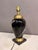 Metal 1980s Fredrick Cooper Black & Gold Glass Table Lamp For Sale - Image 7 of 9