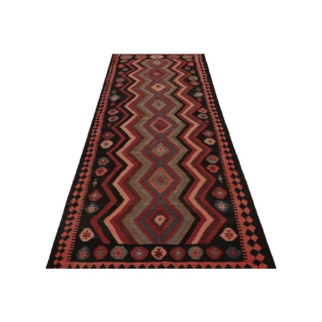 Tribal 1950s Vintage Afghani Tribal Kilim Rug With Geometric Patterns For Sale - Image 3 of 7