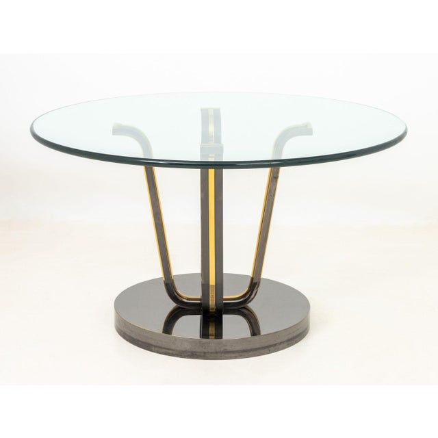 Metal 1970s Renato Zevi Attr. Glass and Chrome Circular Table For Sale - Image 7 of 7