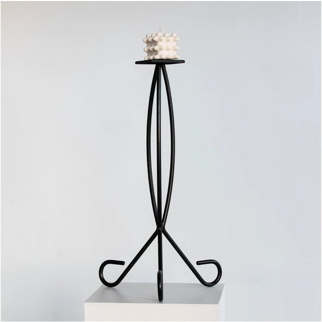 1950's Italian Wrought Iron Candle Stand Chairish