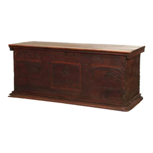 Antique Italian Large Carved Cedar Wood Cassone or Blanket Chest
