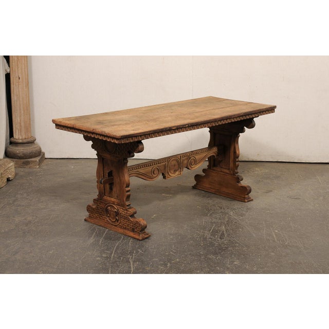 Brown Stunning 18th C. Italian Trestle Table For Sale - Image 8 of 11