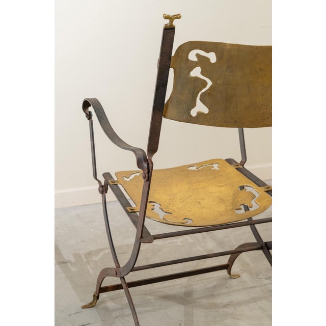 Brutalist Folding Armchair by David Marshall, Spain, Late 20th Century For Sale - Image 10 of 14