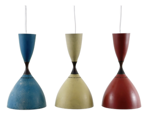 Vintage Diabolo Pendant Lamps by Svend Middelboe for Nordisk Solar, 1950s, Set of 3