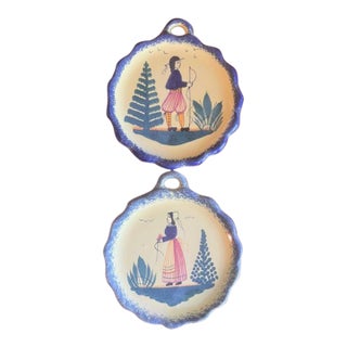 1990s French Country Henriot Quimper Faience - Pair For Sale