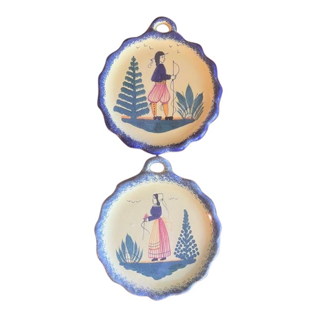 1990s French Country Henriot Quimper Faience - Pair For Sale