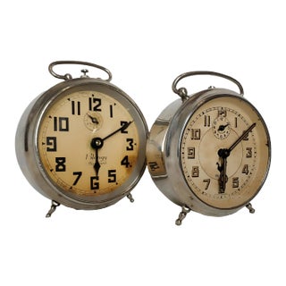 20th Century Blangy French Alarm Clocks - Set of 2 For Sale