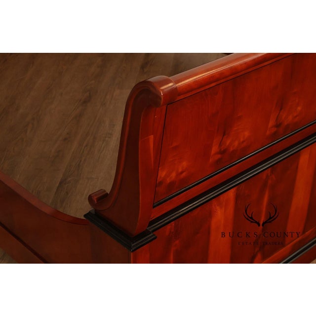 Century Furniture Century Furniture Biedermeier Style Yew Wood Queen Sleigh Bed For Sale - Image 4 of 18