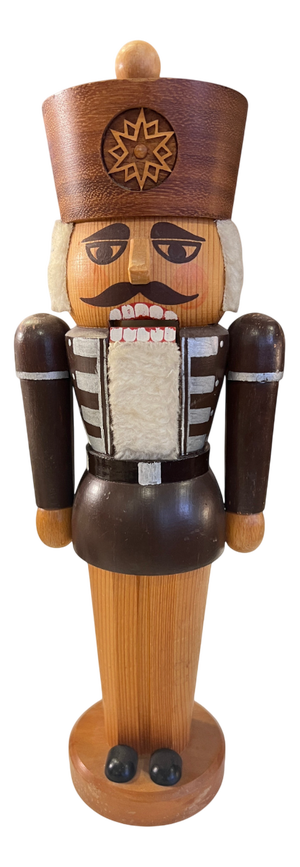 Handmade Nutcracker Christmas Decoration in Wood from Erzgebirge, 1980s