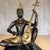 Late 20th Century Art Deco Bronze Statue Lamp With Gold-Tone Shade For Sale - Image 4 of 12