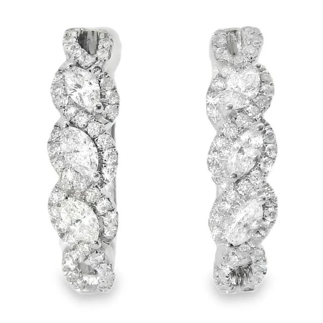 14K White Gold Diamond Huggie Earrings Add a touch of brilliance with these 14K White Gold Diamond Huggie Earrings ....